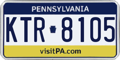 PA license plate KTR8105
