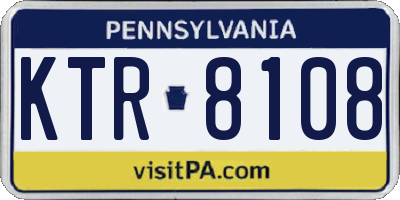 PA license plate KTR8108