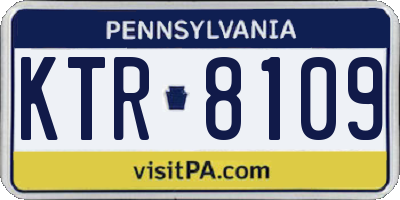 PA license plate KTR8109