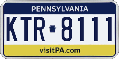 PA license plate KTR8111