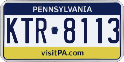 PA license plate KTR8113