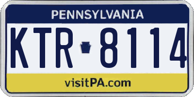 PA license plate KTR8114