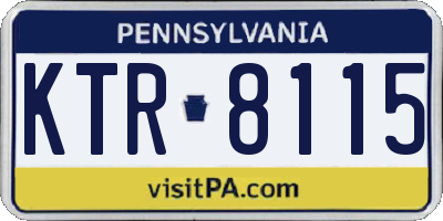 PA license plate KTR8115