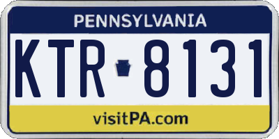 PA license plate KTR8131