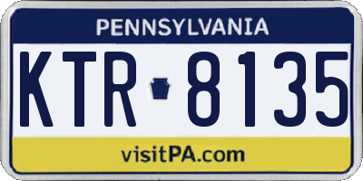PA license plate KTR8135