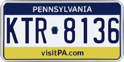 PA license plate KTR8136