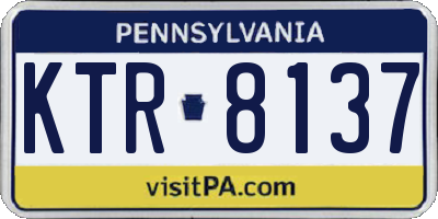 PA license plate KTR8137