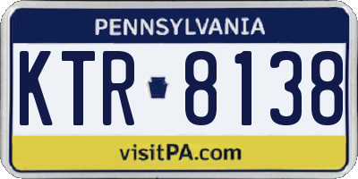 PA license plate KTR8138