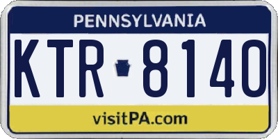 PA license plate KTR8140