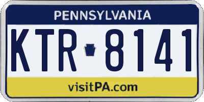 PA license plate KTR8141