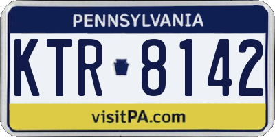 PA license plate KTR8142