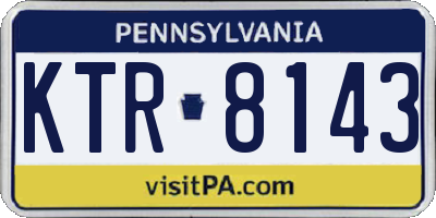 PA license plate KTR8143