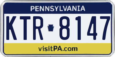 PA license plate KTR8147