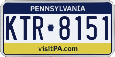 PA license plate KTR8151