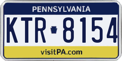 PA license plate KTR8154
