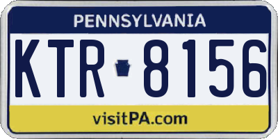 PA license plate KTR8156