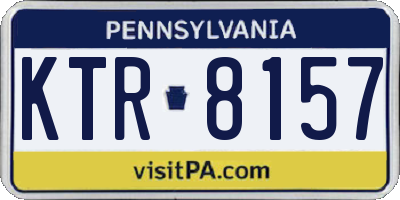 PA license plate KTR8157
