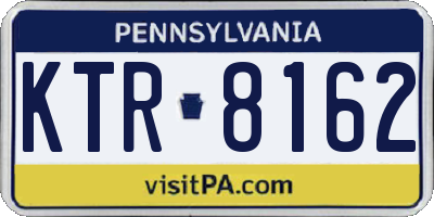PA license plate KTR8162