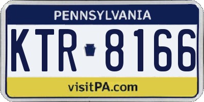 PA license plate KTR8166