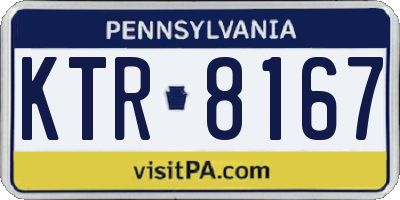 PA license plate KTR8167