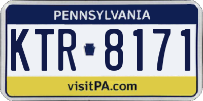 PA license plate KTR8171