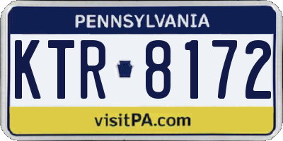 PA license plate KTR8172