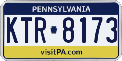PA license plate KTR8173