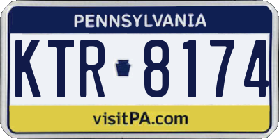 PA license plate KTR8174