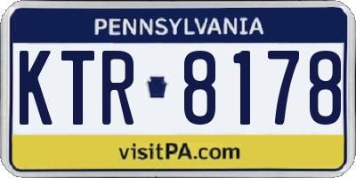 PA license plate KTR8178