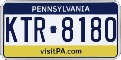 PA license plate KTR8180
