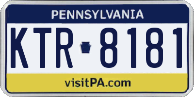 PA license plate KTR8181