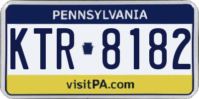 PA license plate KTR8182