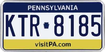 PA license plate KTR8185