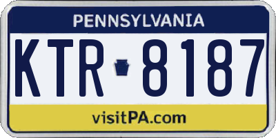 PA license plate KTR8187