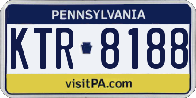 PA license plate KTR8188