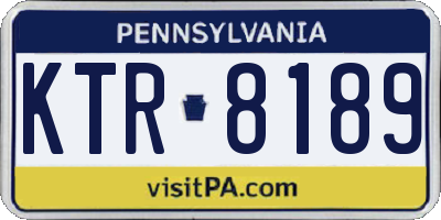 PA license plate KTR8189