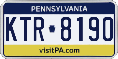 PA license plate KTR8190