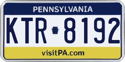 PA license plate KTR8192