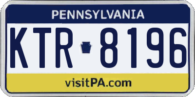 PA license plate KTR8196
