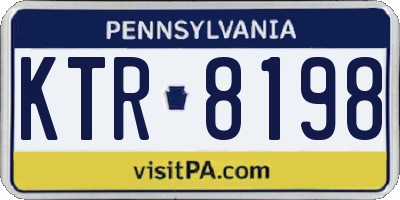 PA license plate KTR8198