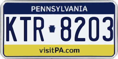 PA license plate KTR8203