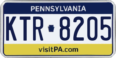 PA license plate KTR8205