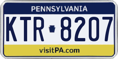 PA license plate KTR8207
