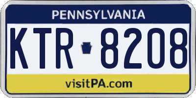 PA license plate KTR8208
