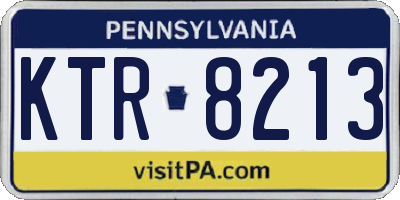 PA license plate KTR8213