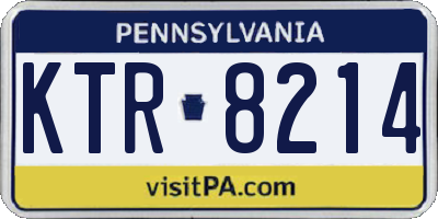 PA license plate KTR8214