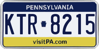 PA license plate KTR8215