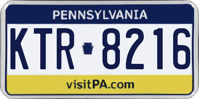 PA license plate KTR8216