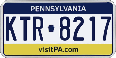 PA license plate KTR8217