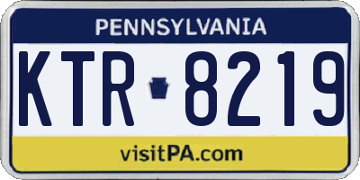 PA license plate KTR8219